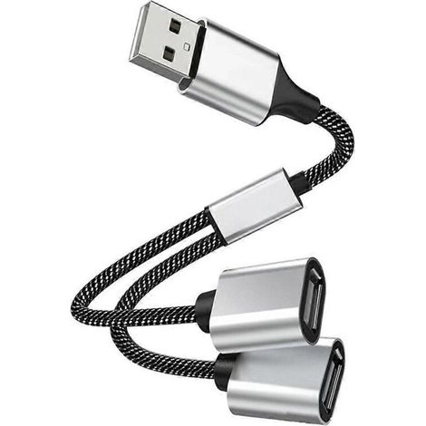 Câble répartiteur USB, connecteur d'extension USB/Type C 1 mâle vers 2/3 femelles - USB vers 2 USB (1/5)