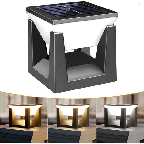 Lampes solaires pour poteaux de clôture, éclairage d'extérieur étanche à LED, à énergie solaire, pour rocaille, patio, porche, cour, décoration (1/5)