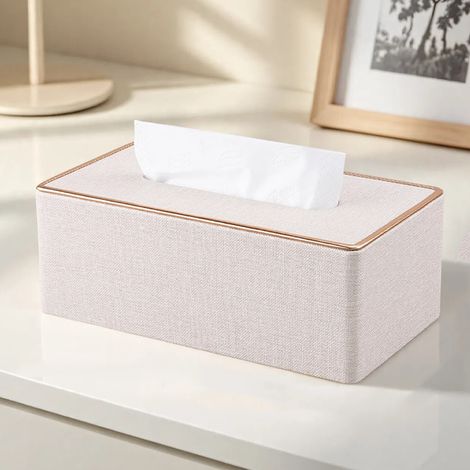 Porte-boîte à mouchoirs, étui en cuir pour boîte à mouchoirs, boîte rectangulaire moderne, idéale pour la maison, l'hôtel, le restaurant, le bureau e (1/3)