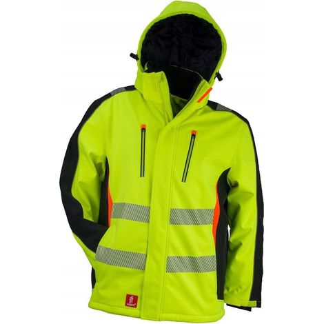 Giacca da lavoro riflettente ad alta visibilità Urgent HV 980 gialla con cappuccio XL (1/4)