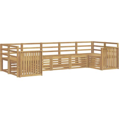 Set di divani da esterno 7 pz Bianco Legno di Acacia Massello vidaXL (1/5)