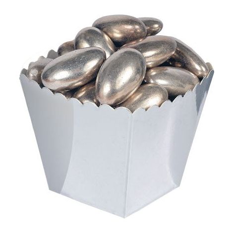 Big Party Sweety Box Mini 4 x 5,5 x 4 Cm Silver Metal Portaconfetti Cf 12 Pz