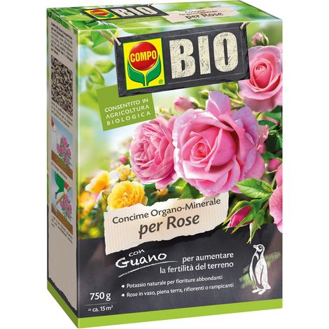 Compo Bio Rose con Guano - Confezione 750 Gr -