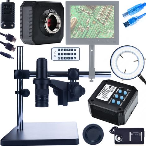 Microscopio digital Rosfix con brazo ajustable Earth Pro MCEP-0.5X-PZRR + Iluminador ajustable para microscopio Rosfix 56xLED + C谩mara para microscopio ORION PRO