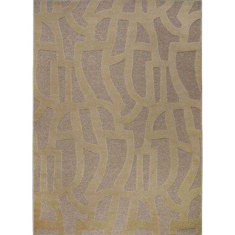 ECOSSA - Tapis graphique motifs en relief beige 160x230 (1/5)