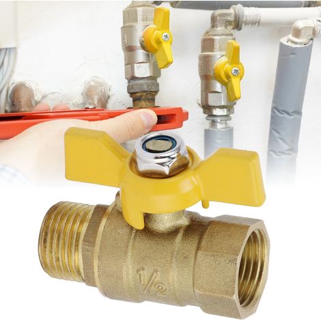 Vanne à bille à filetage mâle G1/2, épaissie, pour gaz combustible, accessoire de plomberie pneumatique (1/5)