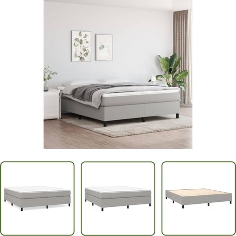 vidaXL Schlafzimmermöbel -  Boxspringbettgestell Hellgrau 180x200 cm Stoff (1/5)