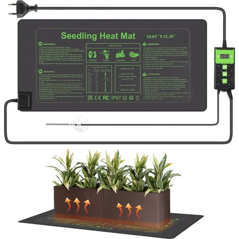 Randaco Tappetino riscaldante per piante impermeabile Serra di germinazione Accelera la germinazione dei semi 55x27cm 27W 1 pezzo (1/5)