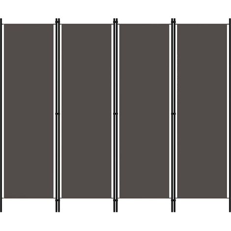Cloison de séparation 4 panneaux-Paravent-Séparateur de pièce Anthracite 200x180 cm (1/5)