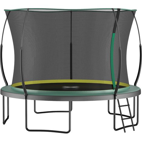 Trampolino da giardino con rete 366 cm verde OKMYHOME (1/4)