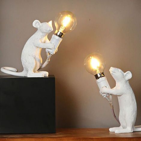 Lampe de Table Forme de Souris Lampe de Table en résine avec Lampe de Chevet,1 pcs (1/5)