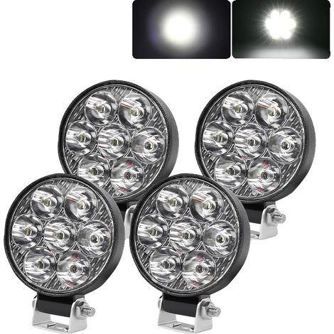 Lampada da lavoro, 8000 lumen, impermeabile, confezione da 4 pezzi, luce da 2,5 pollici (1/2)