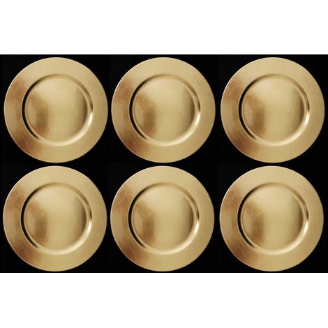 6 SOTTOPIATTI CIRCOLARI ORO 33CM