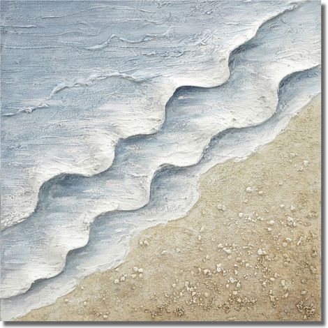 Cuadro de orilla de playa texturizado en azul 80 cm (1/5)