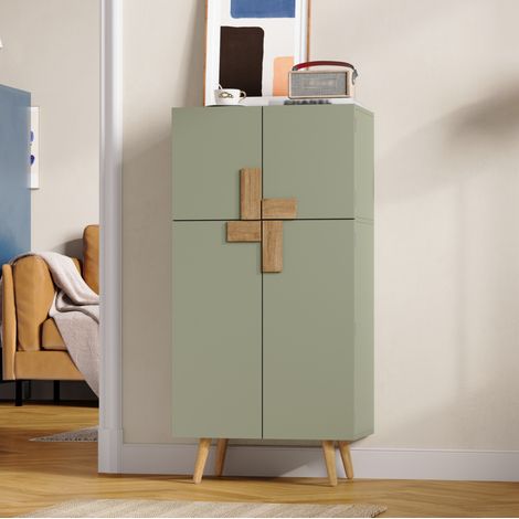 Armoire de cuisine haute 60 x 35 x 120 cm en MDF noir avec rangement modulable - CHICFURN (1/5)