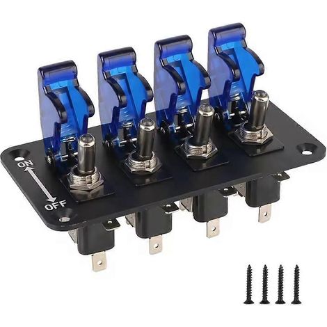 Démarreur de voiture de course 4 en 1, panneau de commande 20 A 12 V avec indicateur LED et bouton-poussoir pour éclairage de véhicule. (1/5)