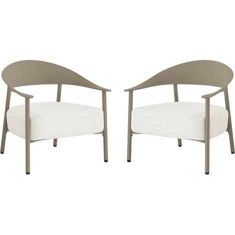 Set di 2 poltrone da giardino "Céora" in plastica e metallo - Taupe