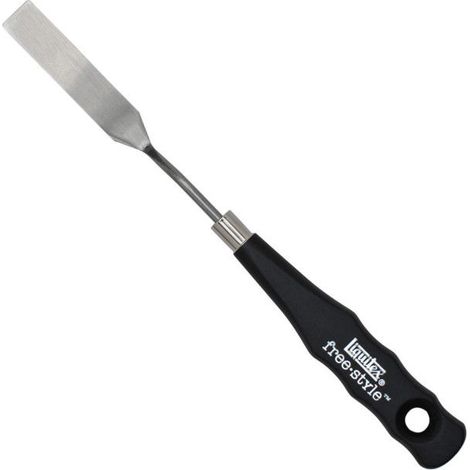 Spatule à peindre - Liquitex - Point 7 - Manche en bois noir - Lame en acier inoxydable - Utilisation intérieure