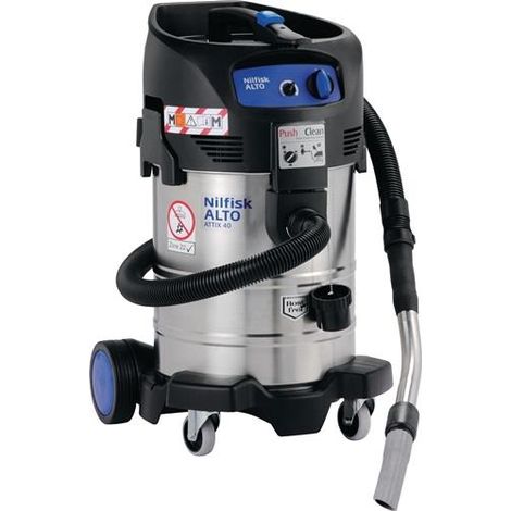 Nilfisk Sicherheitssauger Attix 40-0M PC Type 22, 1400 W, Edelstahl, 37 L (1/2)