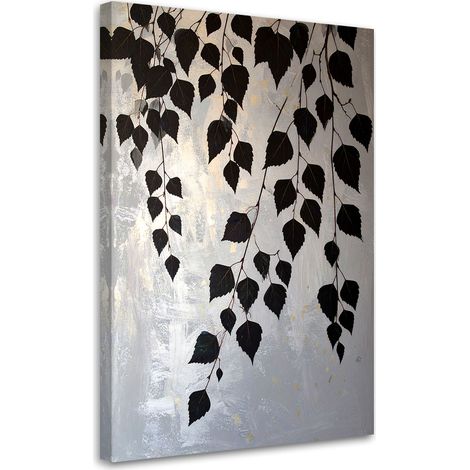 Leinwandbild Schwarze Birkenblätter Natur Pflanzen 20x30 (1/5)