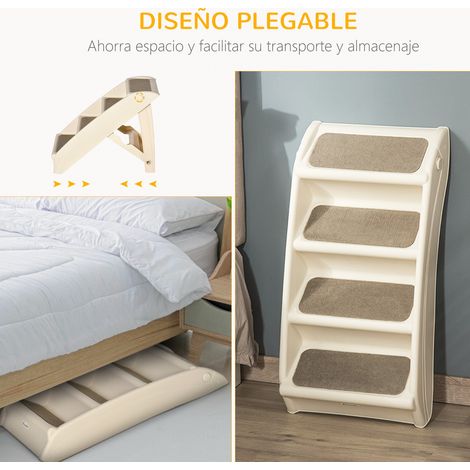 Marchepied portable pour chien et chat avec tapis antidérapants pour lit et canapé. capacité de charge 20 kg. 62 x 38 x 49.5 cm. beige (1/5)