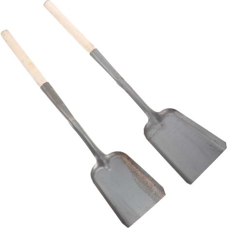 Lot de 2 pelles métalliques ménagères, pelle à charbon et à cendres, pelle à déchets, pelle de jardin pour cheminée (1/5)