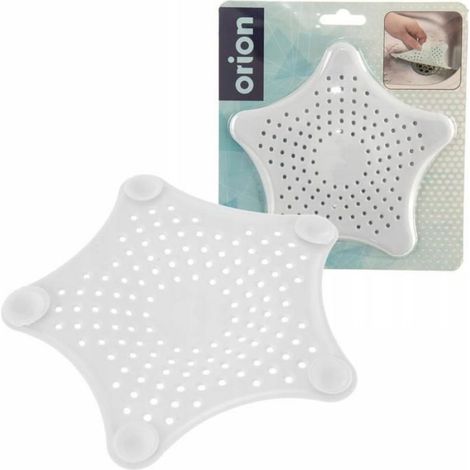 Crépine D'évier - 16 cm - Plastique Blanc - Forme Étoile Avec Ventouses - Universelle