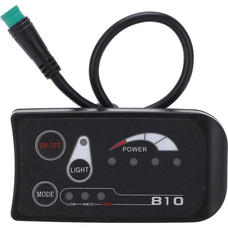 Écran LED S810 pour vélo électrique 36V/48V, panneau de contrôle étanche pour modification de bicyclette électrique avec interface imperméable. (1/5)