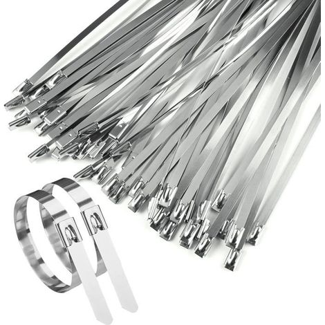Colliers de Serrage Inox 500x4.6mm, 50 Pièces Multifonctions, Pour Câbles et Échappement (1/5)