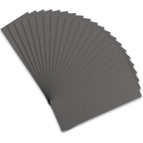 Lot de 21 feuilles de papier de verre de haute qualité, grain 800, assortiment idéal pour la finition de meubles en bois, le ponçage des métaux et le polissage automobile, 23 x 9 cm (1/5)