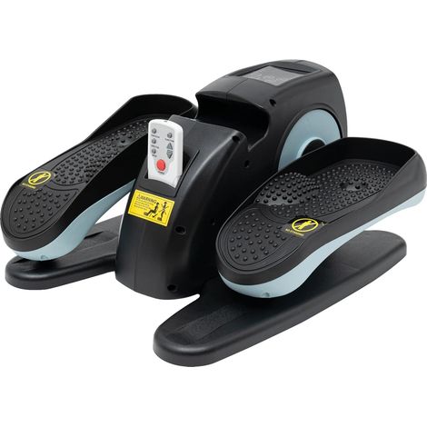 Vélo elliptique électrique, vitesses réglables, écran LCD, Bleu (1/2)