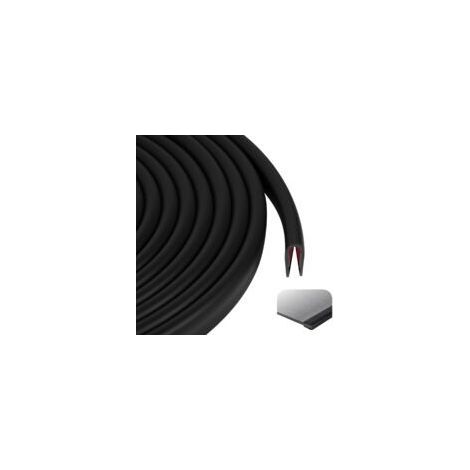 6 m Autotürschutz, 10 mm x 5 mm selbstklebende U-förmige Gummidichtung, Kantenschutz für Bleche, für Metallplatten, Autotüren, Tischkanten (Schwarz) (1/5)