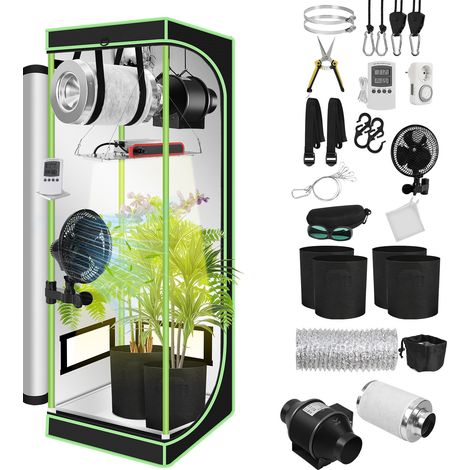 TolleTour 60x60x140 cm Armario de cultivo Armario de cultivo para plantas de interior Cuarto negro Armario de cultivo Invernadero Armario de cultivo 600D