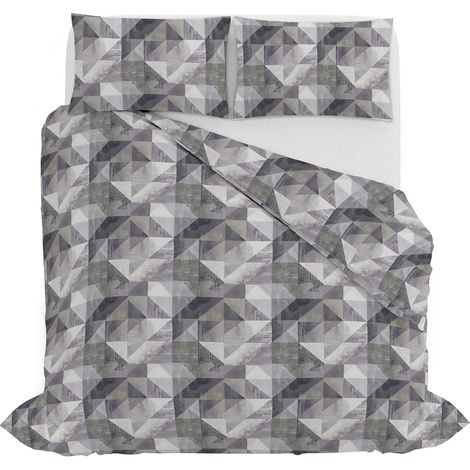 Copripiumino Matrimoniale con Stampa sul Sacco e Federe Linea River Sepik Grey (1/4)