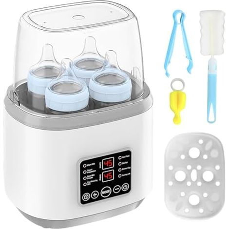 Chauffe-Biberon 8-en-1 avec Stérilisateur pour Biberons, Programmation Intelligente, Stérilisation à la Vapeur, Fonction de Maintien au Chaud 24H, Chauffe-Biberon pour Lait Maternel (Gris) (1/5)