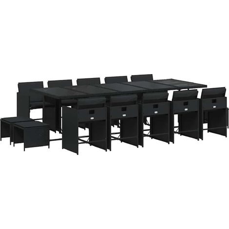 Maison Exclusive - Set comedor de jardín con cojines 15 pzas ratá (1/5)