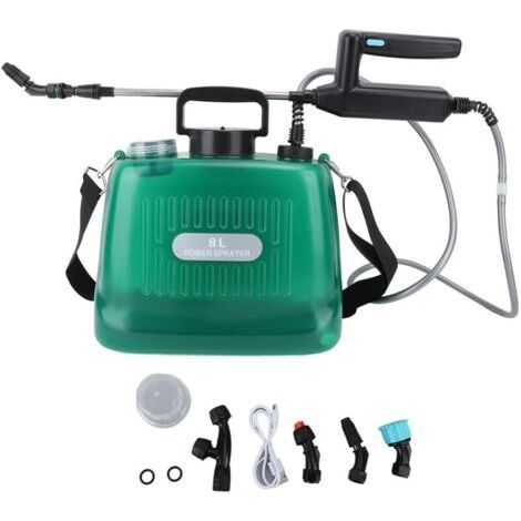 Pulvérisateur électrique alimenté par batterie de 2.1 gallons, batterie de 2000mAh, pulvérisateur de jardin portable rechargeable par USB, vert (1/5)