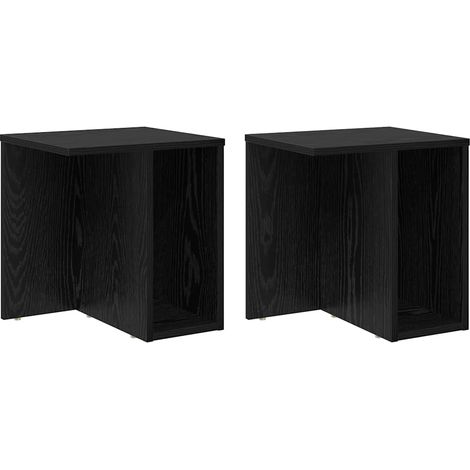 Maison Exclusive - Beistelltisch 2 pcs Schwarz Eichen-Optik 37 x