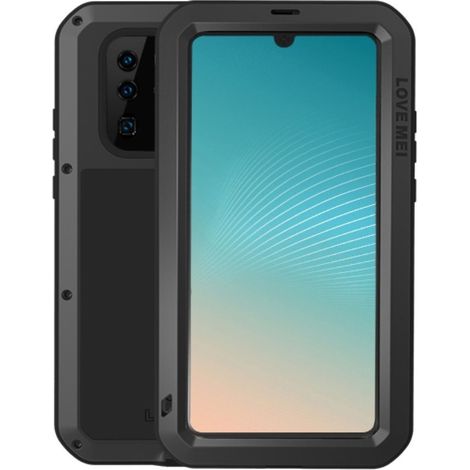 Coque Love Mei pour Huawei P30 Pro, renforcée avec du verre, noire (1/5)