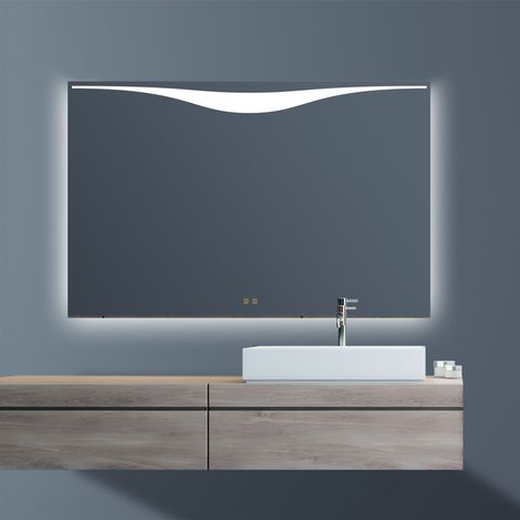 Espejo de baño con antivaho y luz LED CLIO, 100x70cm - MANILLONS TORRENT (1/4)
