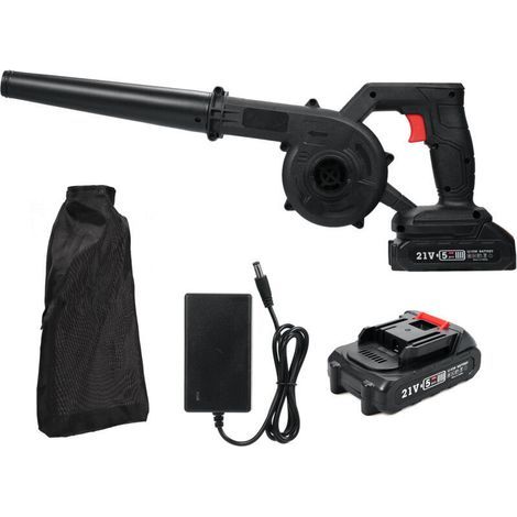 21V Akku-Laubsauger/Bläser/Häcksler, Auffangbeutel, 1500mAh Akku und Ladegerät, zum Blasen, Saugen und Häckseln von Laub (1/5)