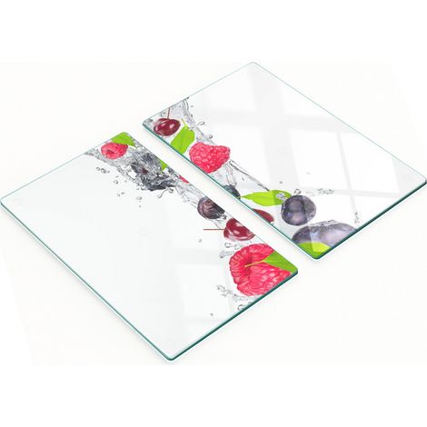 Bandejas decorativas de vidrio para servir aperitivos, frutas y agua, 2 x 30 x 52 cm.
