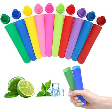 Eisformen Silikon Wassereis Eisförmchen Popsicle BPAfrei Bunt 10stk (1/5)