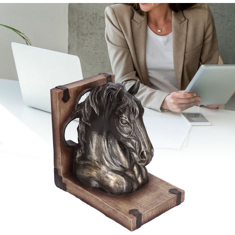 Tête de cheval en résine multifonctionnelle, sculpture et serre-livres pour bureau, salon, décoration intérieure BS20900