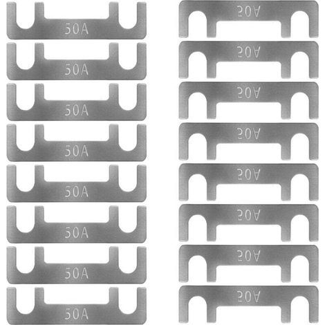Flachsicherungsleiste, Kfz-Sicherungen, Flachsicherungen für Autos, 16 Stück Flachsicherungen für Auto/LKW/Wohnmobil/Cam/Motorrad (50A) (1/4)