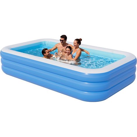 Piscine gonflable pour adultes 103 x 65 x 22 pouces, grande piscine rectangulaire familiale pour jeux d'eau en extérieur dans le jardin (1/5)