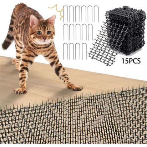 Tapis Anti Chat,Pic Anti Chat,15 StückeTapis Anti Chien avec Epine,Barriere Anti Chat Exterieur,Tapis Répulsif Chat,Anti Chat Exterieur Puissant,Grille Anti Chat,Répulsif Chien Intérieur Tapi (1/5)