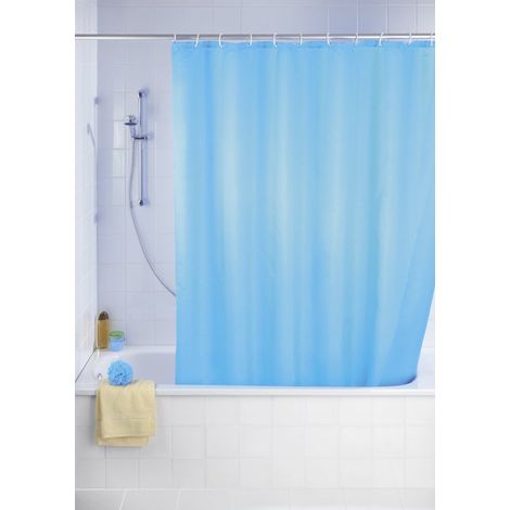 Rideau de Douche en Textile Bleu Clair Anti Moisissure 180x200 cm (1/5)