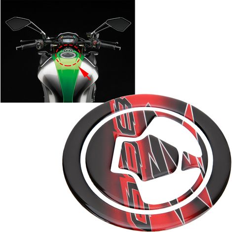 Autocollants de protection pour bouchon de réservoir de carburant (trois modèles) pour motos Kawasaki Z800, noir et rouge. (1/5)