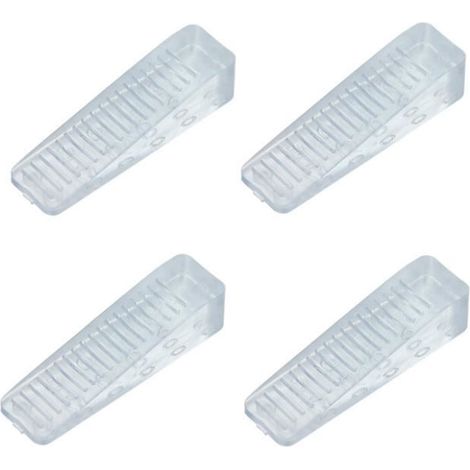 Cale de Porte - Universel - Butoir de sol en plastique - Transparent - 4 pcs - Protection des murs et meubles (1/4)